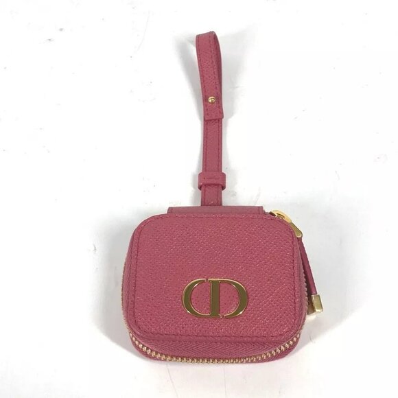Dior apple apple CD logo Airpods with charm Earphone case Leather pink - Picture 1 of 15